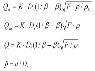 液氮靶式流量計計算公式